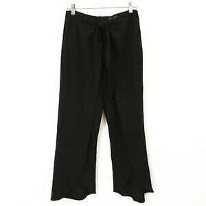 Aqua Bloomingdales Crop Pants Size S Open Legs Tie Front Black Stretch EUC B84
